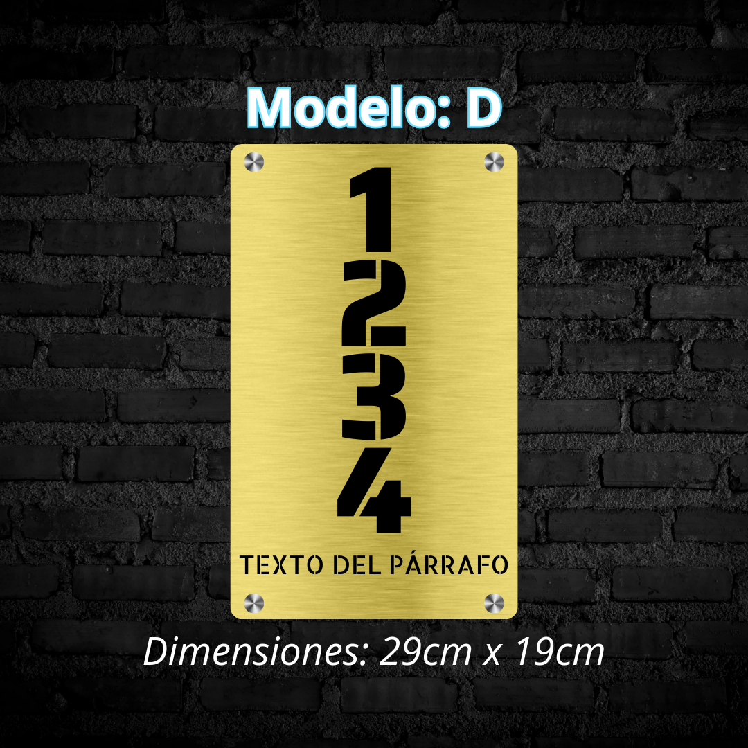 Placa Residencial - Modelo "D"
