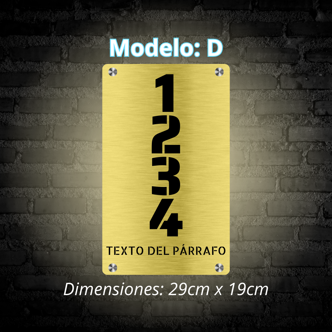 Placa Residencial - Modelo "D"