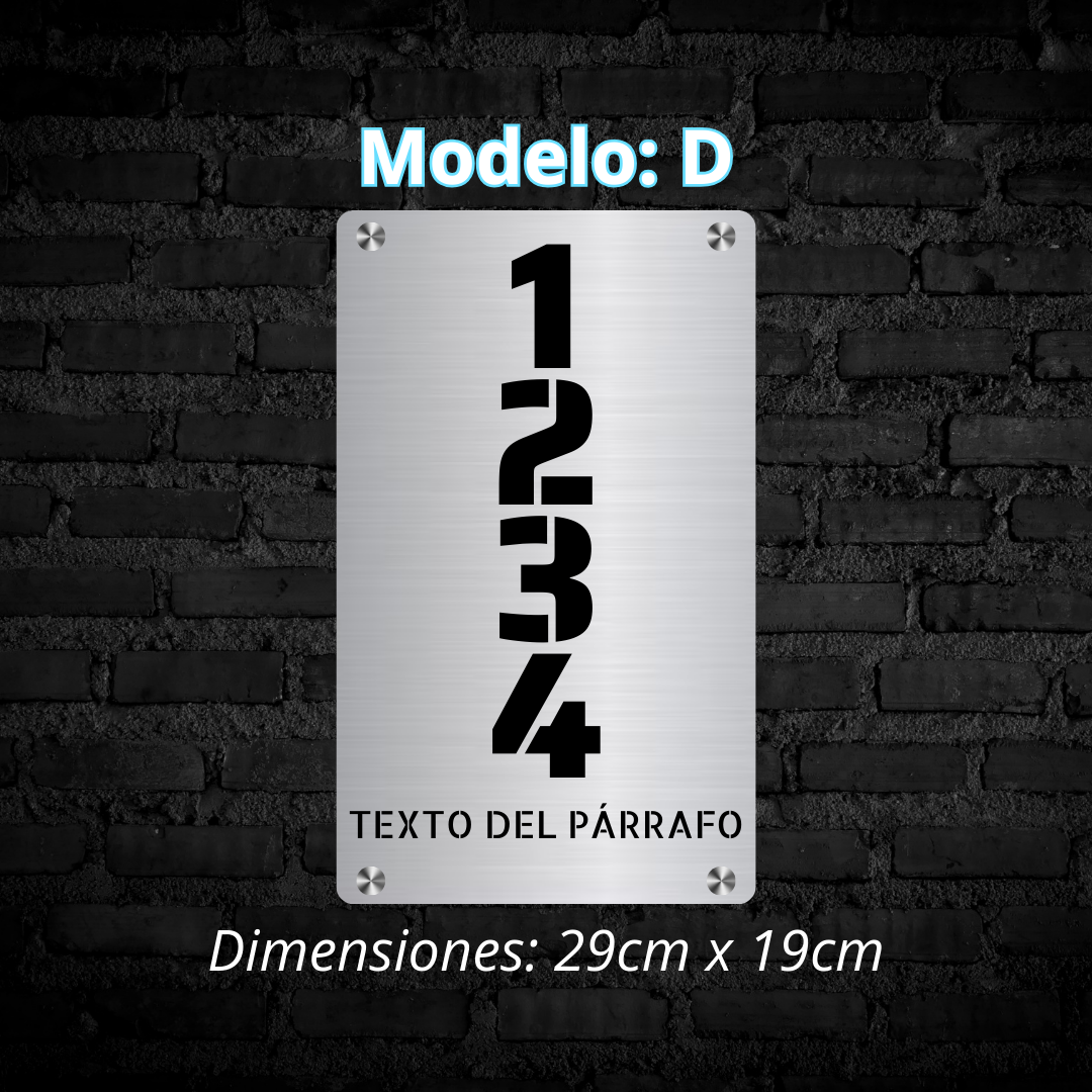 Placa Residencial - Modelo "D"