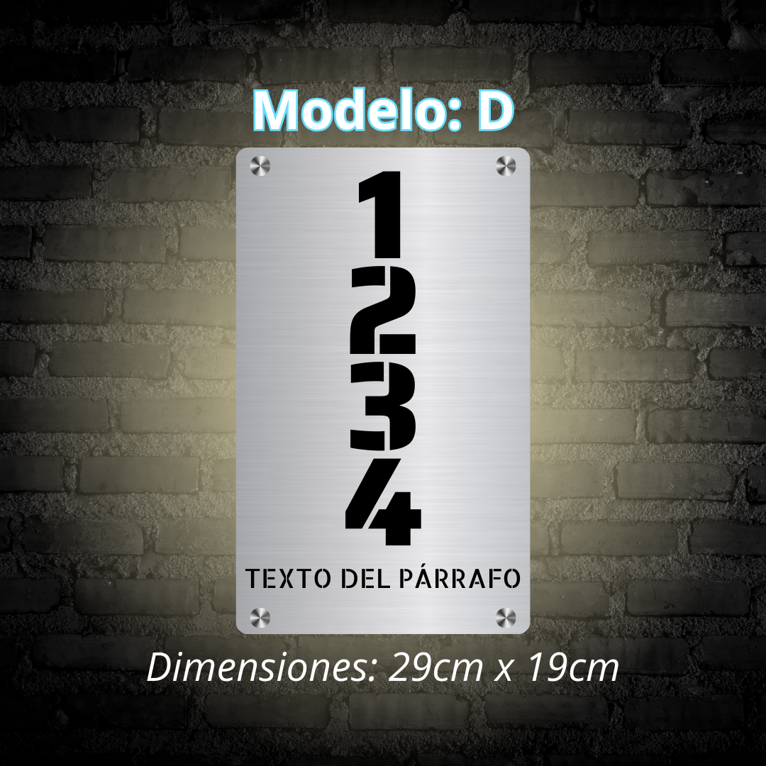 Placa Residencial - Modelo "D"