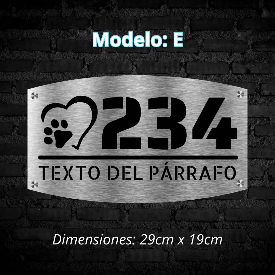 Placa Residencial - Modelo "E"