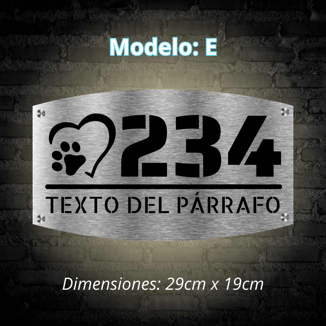 Placa Residencial - Modelo "E"