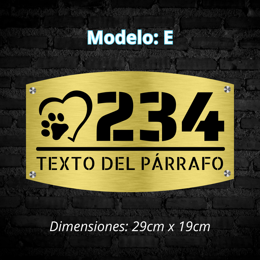 Placa Residencial - Modelo "E"