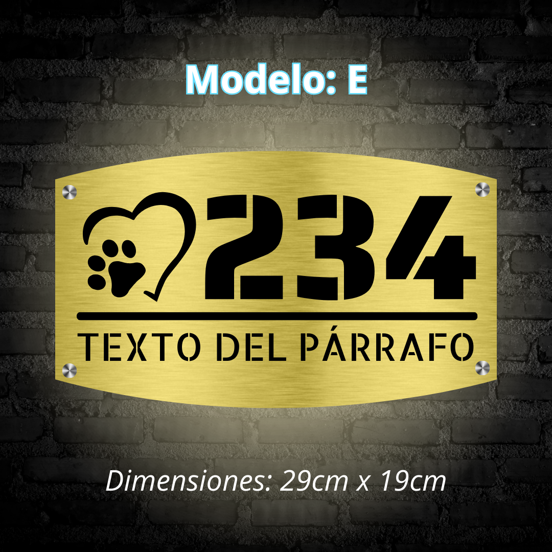 Placa Residencial - Modelo "E"