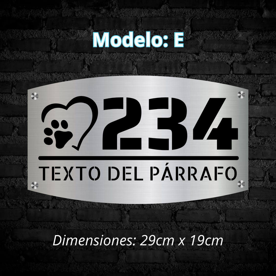 Placa Residencial - Modelo "E"
