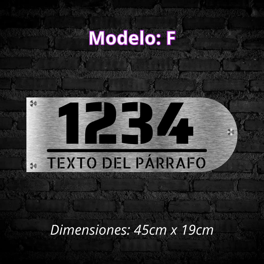 Placa Residencial - Modelo "F"