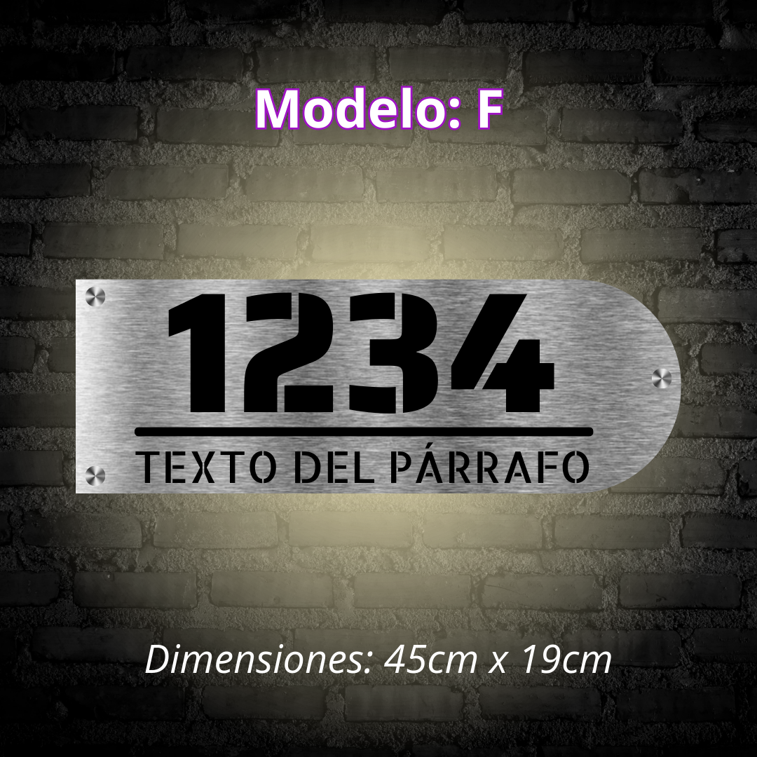 Placa Residencial - Modelo "F"