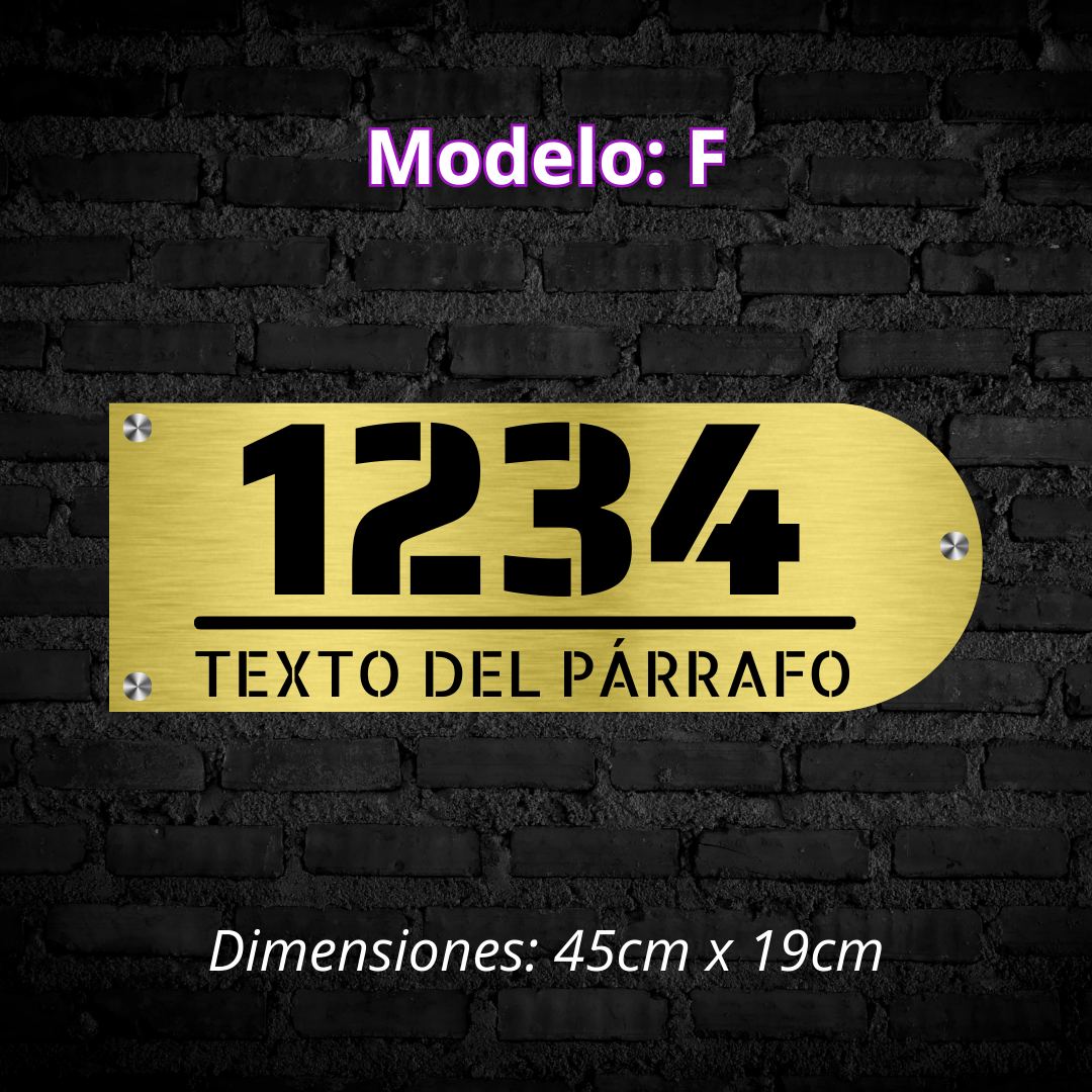 Placa Residencial - Modelo "F"