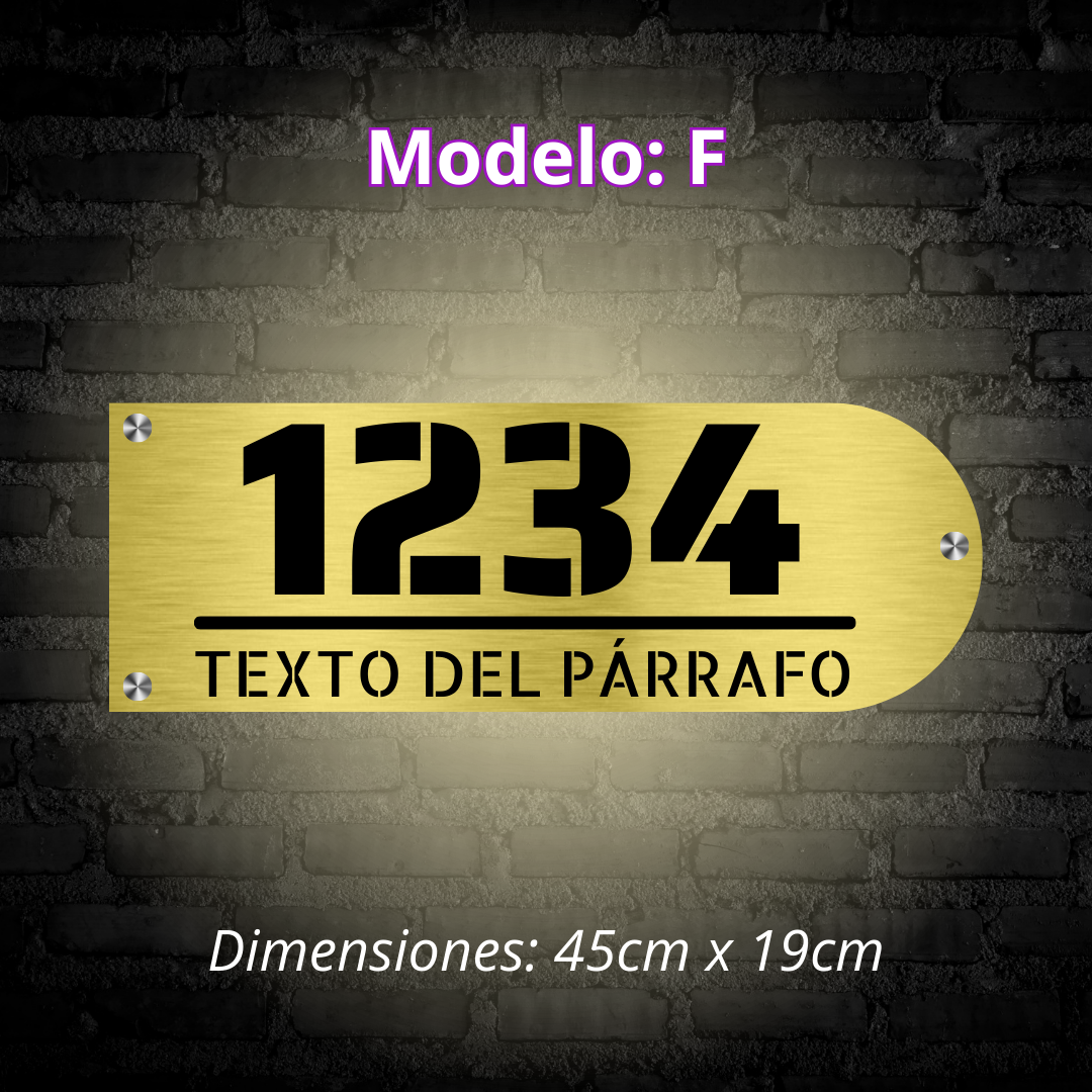 Placa Residencial - Modelo "F"