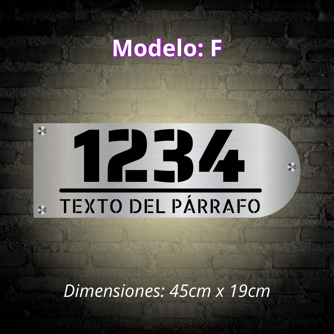 Placa Residencial - Modelo "F"
