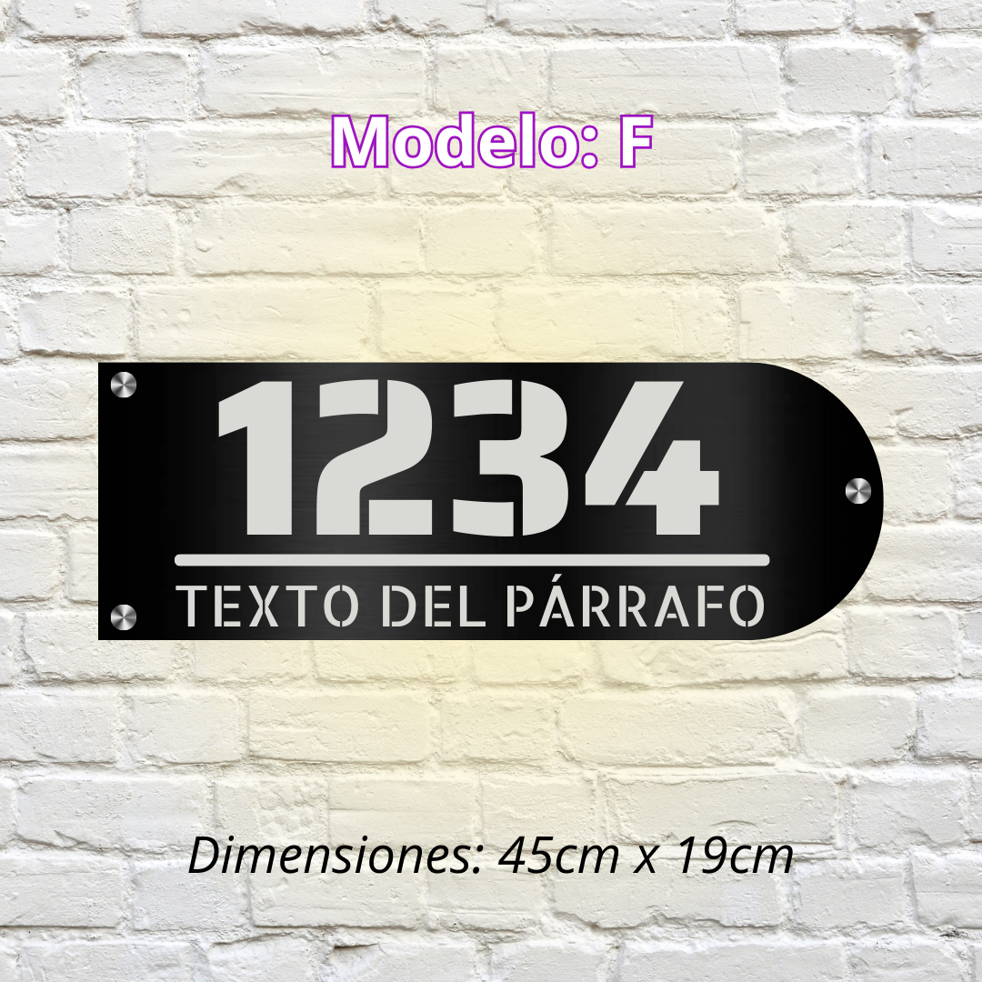 Placa Residencial - Modelo "F"