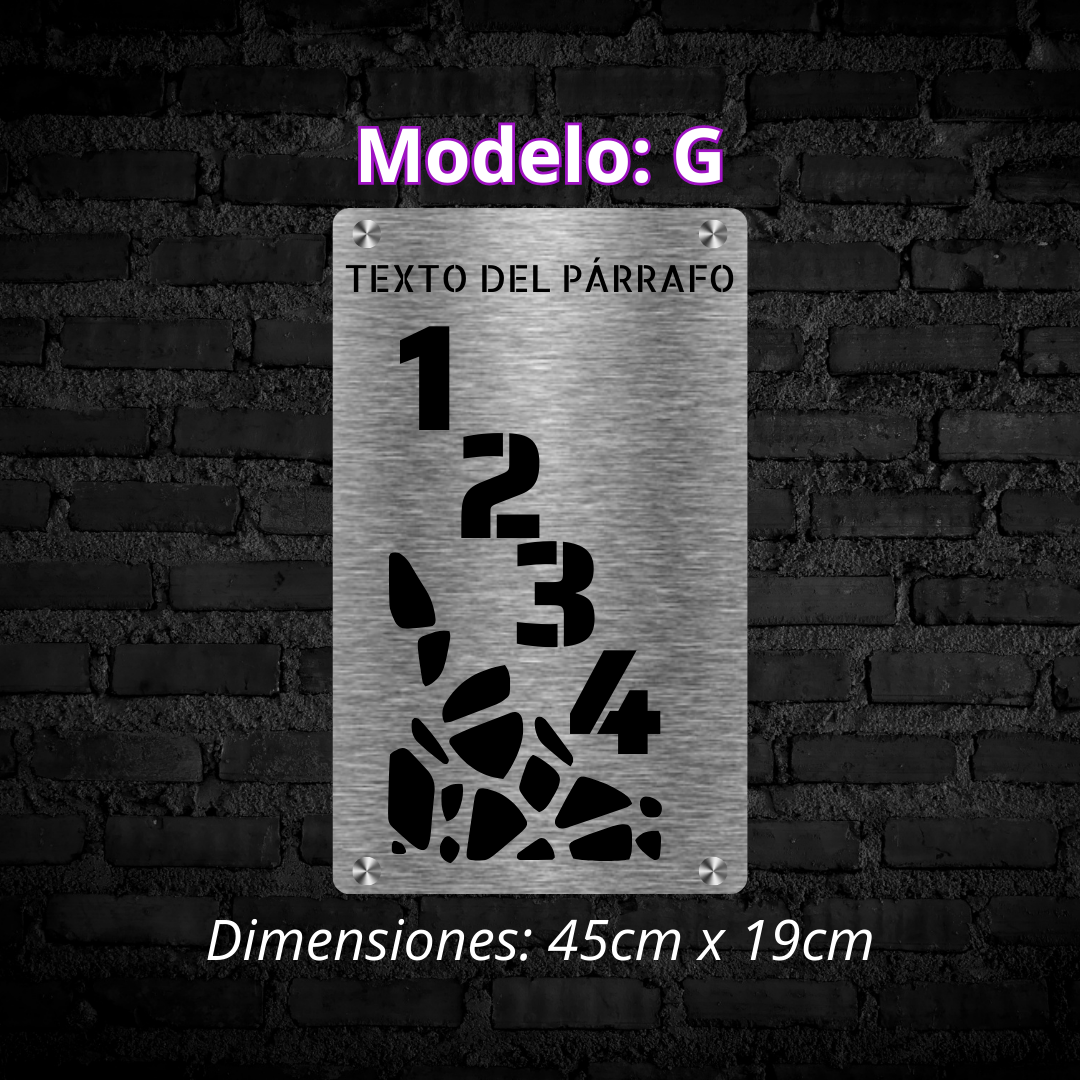 Placa Residencial - Modelo "G"