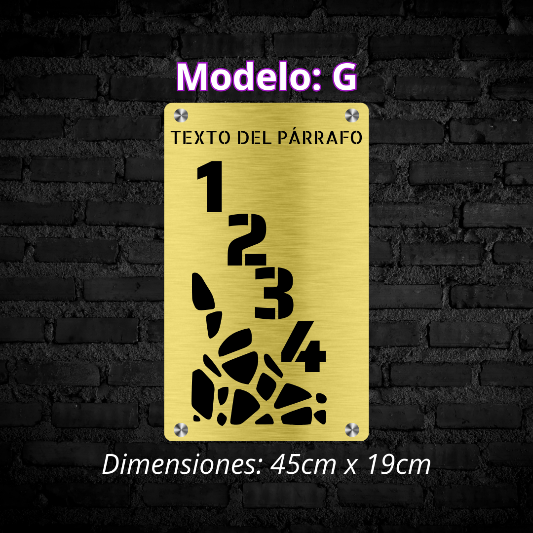 Placa Residencial - Modelo "G"