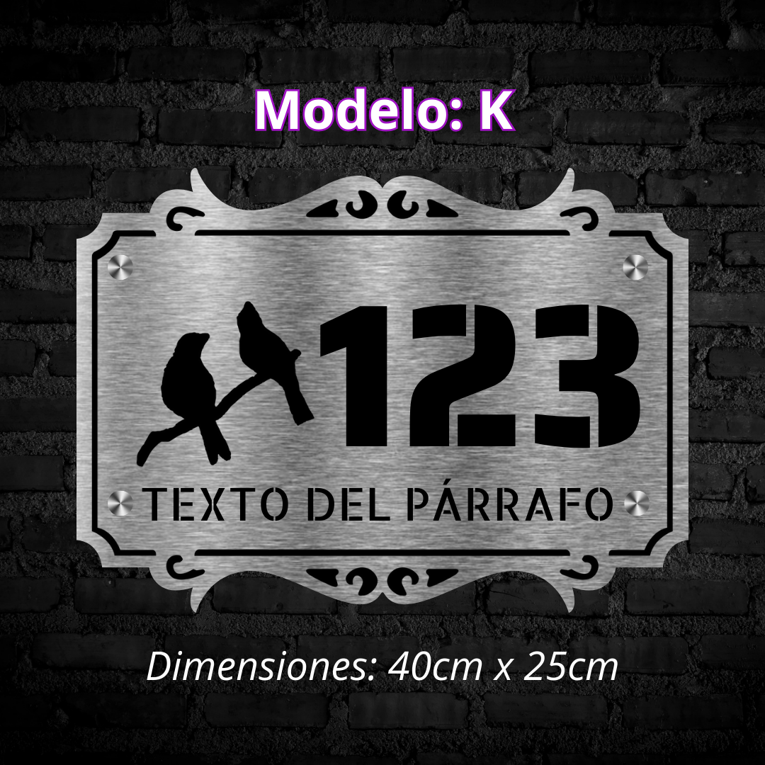 Placa Residencial - Modelo "K"