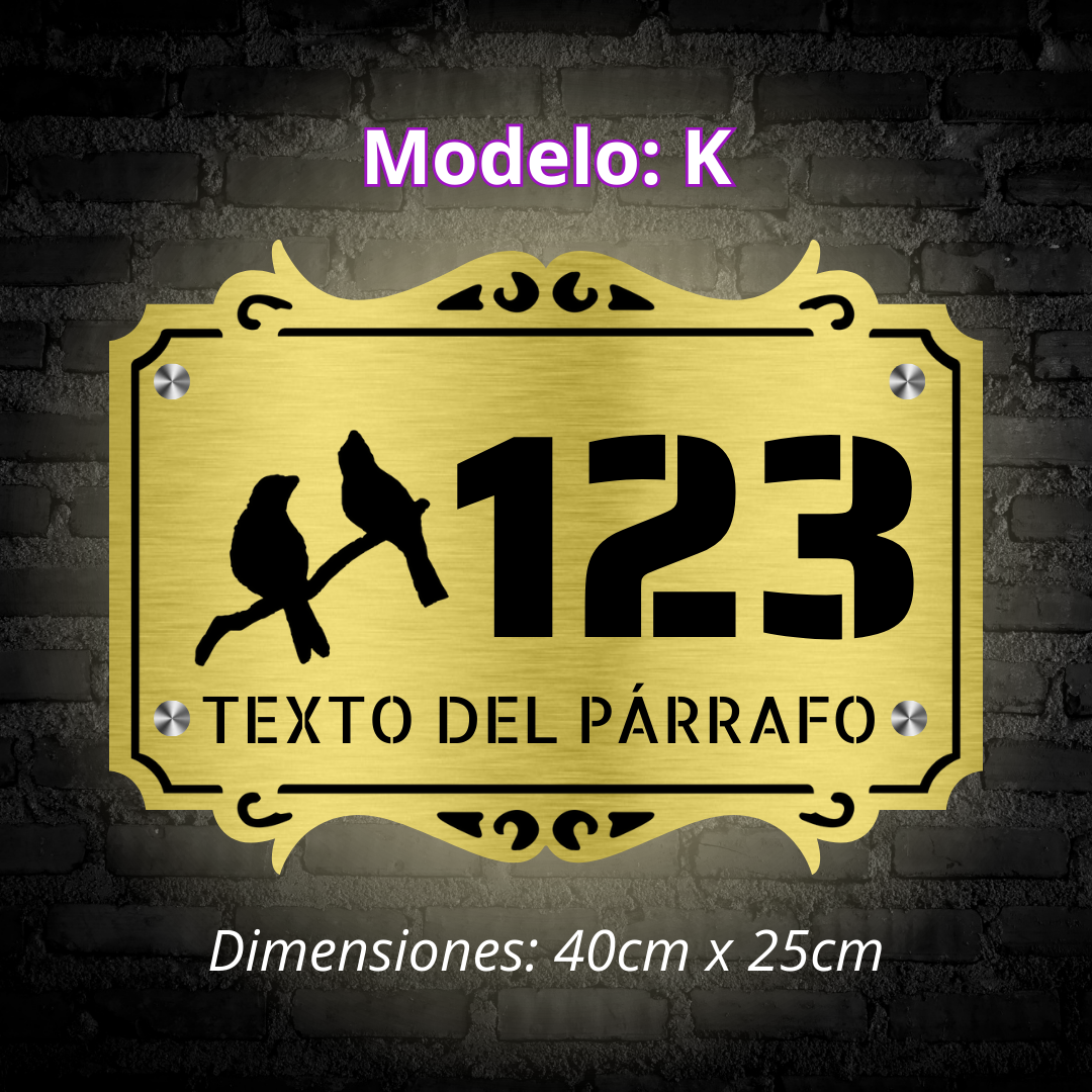 Placa Residencial - Modelo "K"