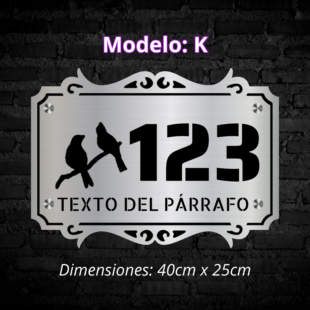 Placa Residencial - Modelo "K"