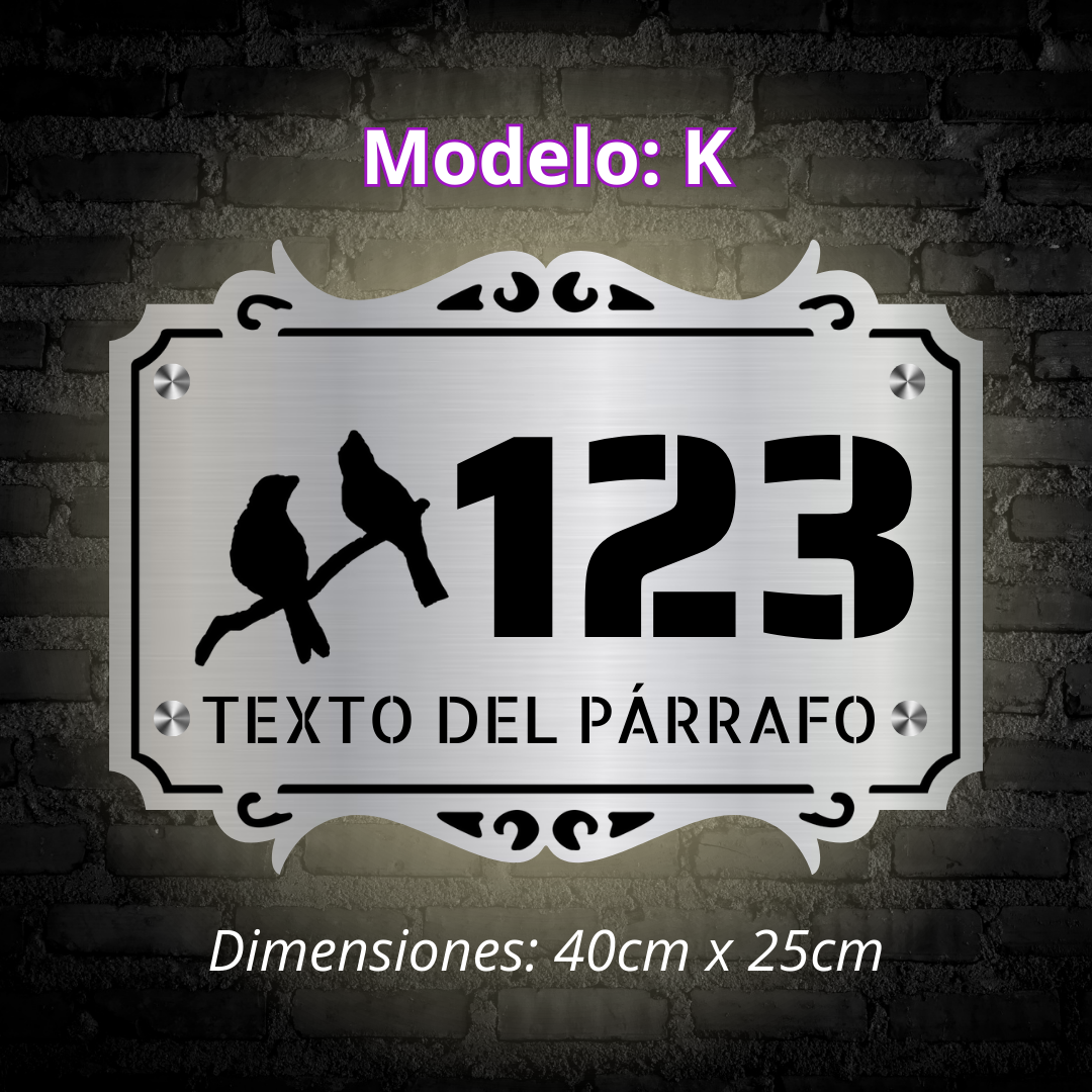 Placa Residencial - Modelo "K"
