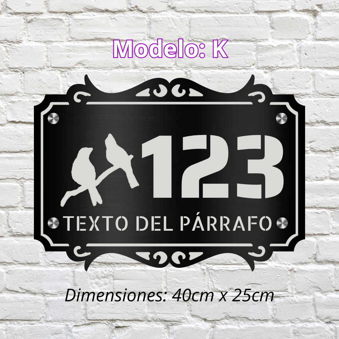 Placa Residencial - Modelo "K"