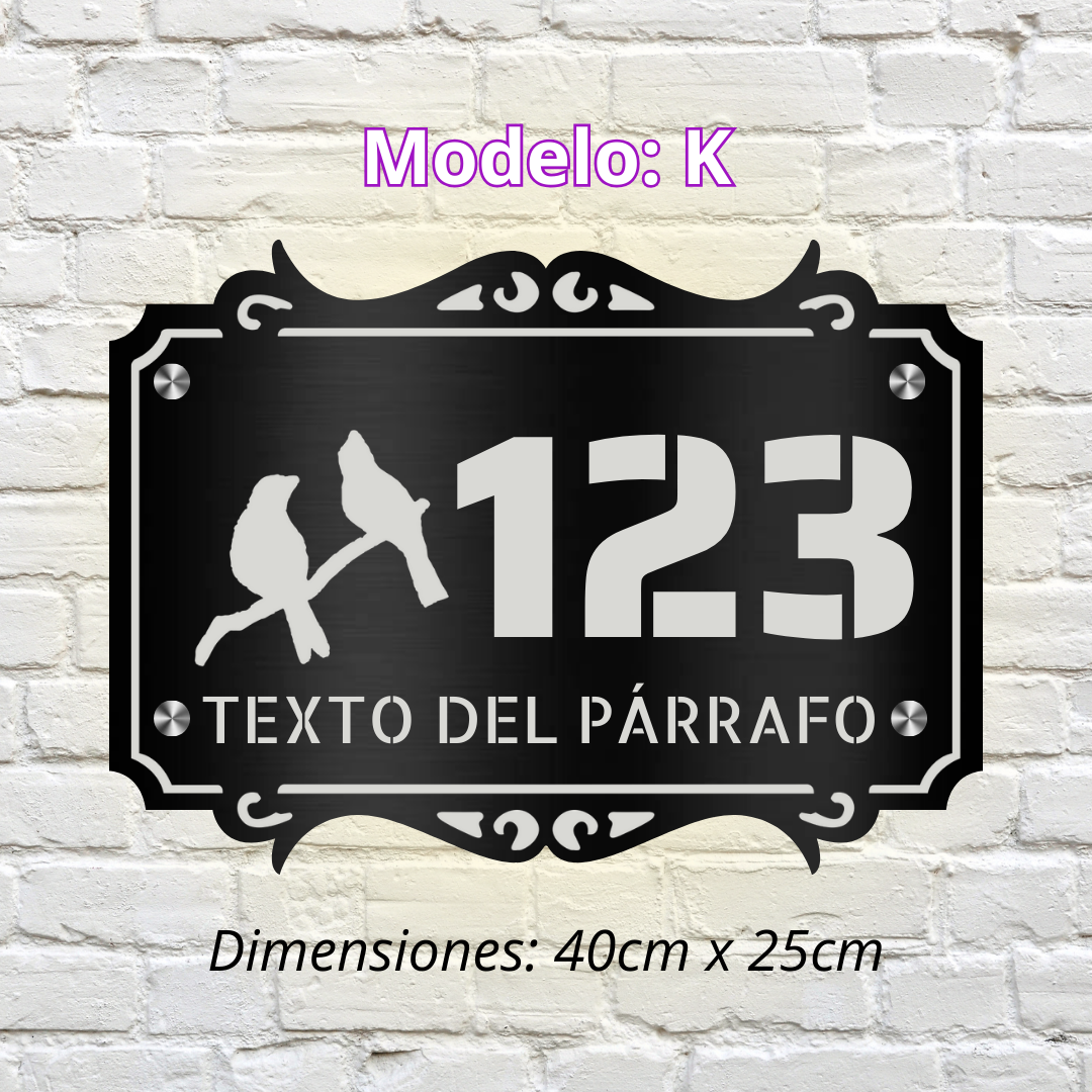 Placa Residencial - Modelo "K"