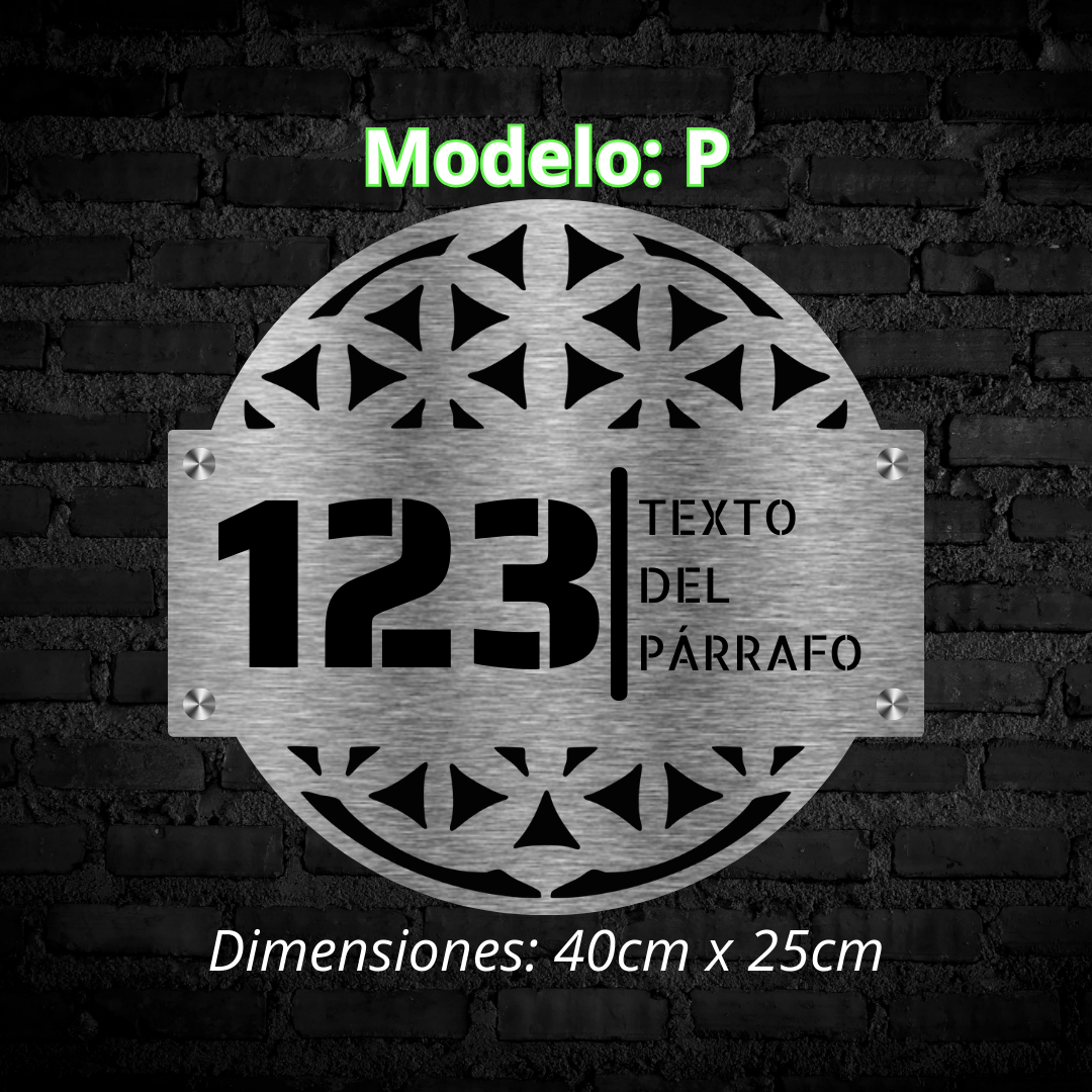 Placa Residencial - Modelo "P"