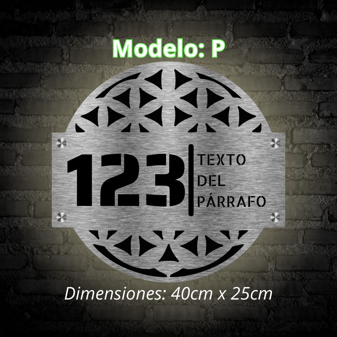 Placa Residencial - Modelo "P"