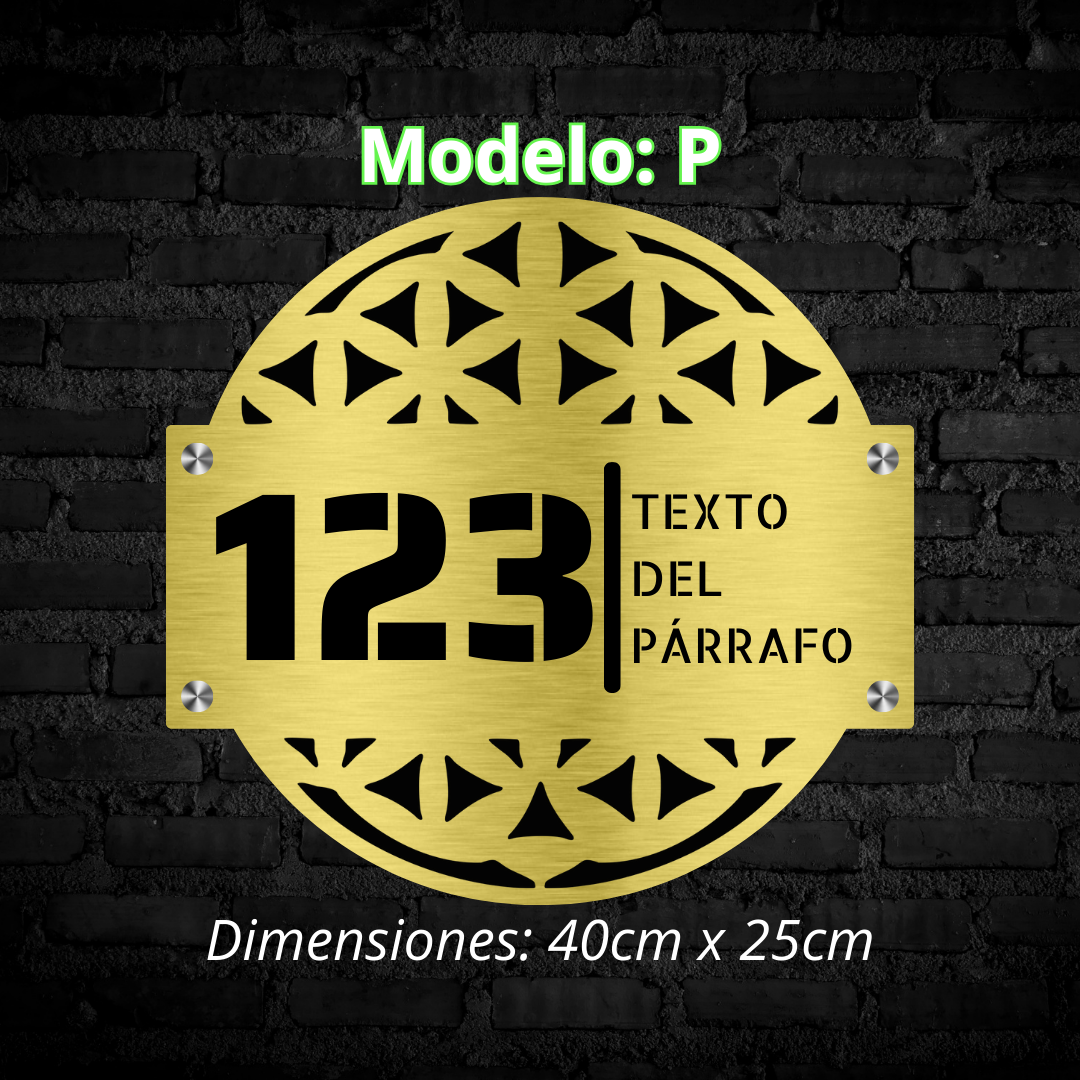 Placa Residencial - Modelo "P"