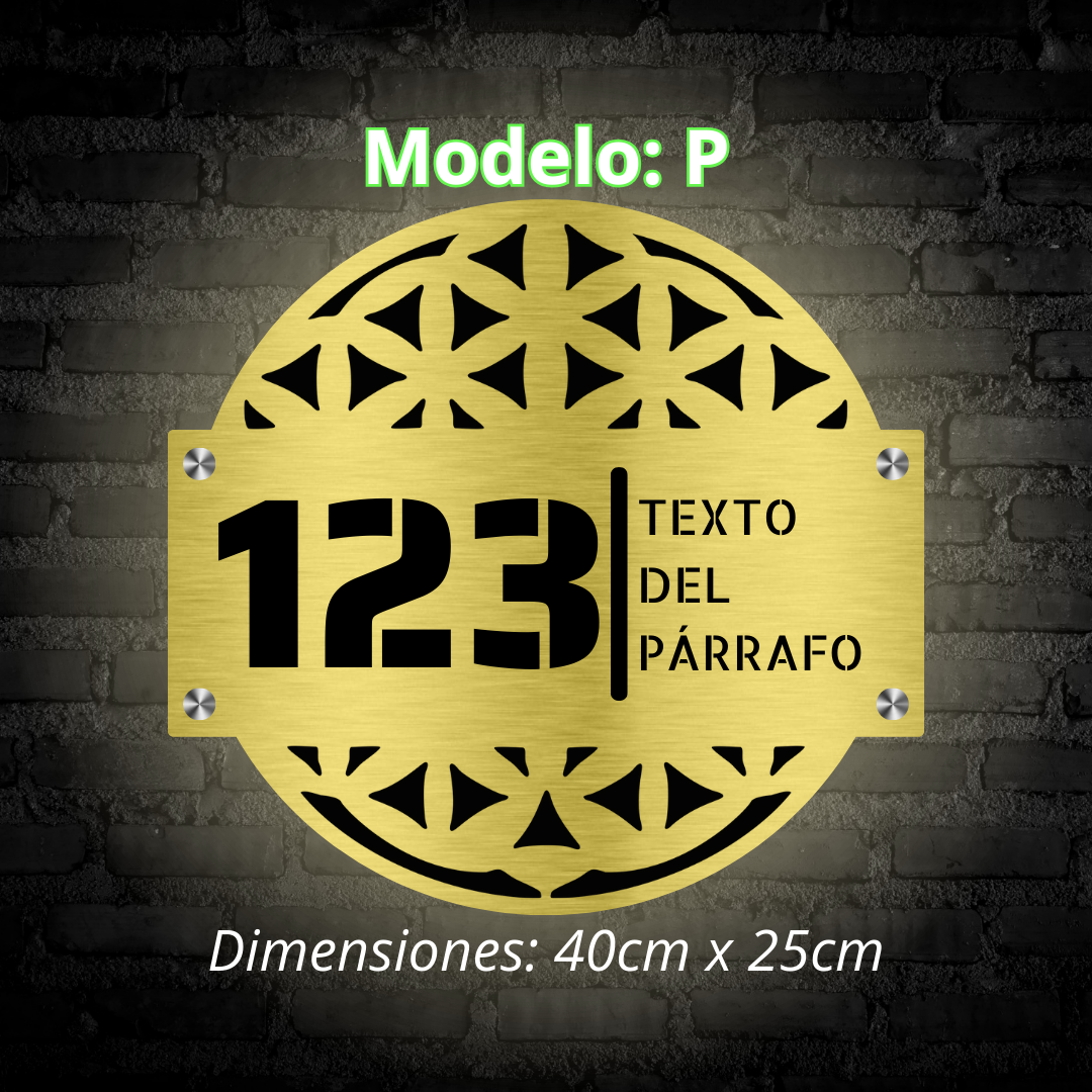 Placa Residencial - Modelo "P"