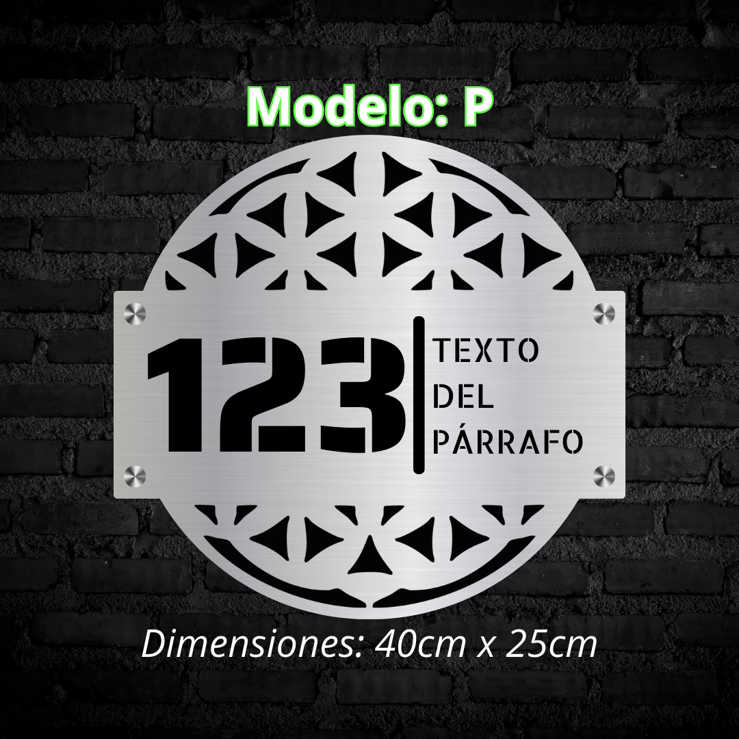 Placa Residencial - Modelo "P"