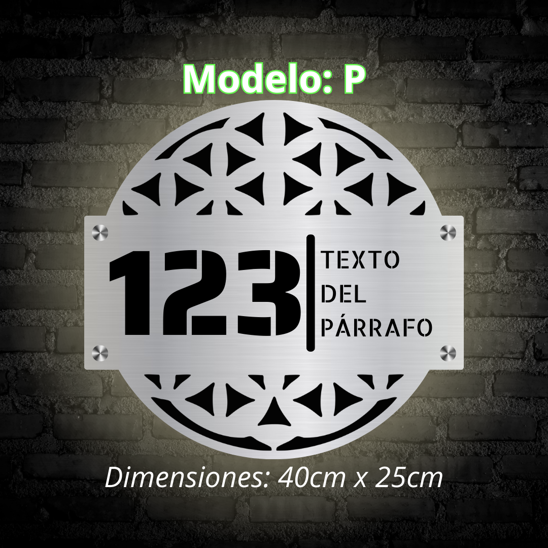 Placa Residencial - Modelo "P"