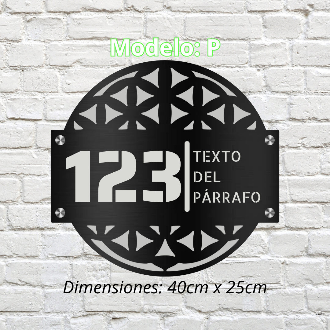 Placa Residencial - Modelo "P"
