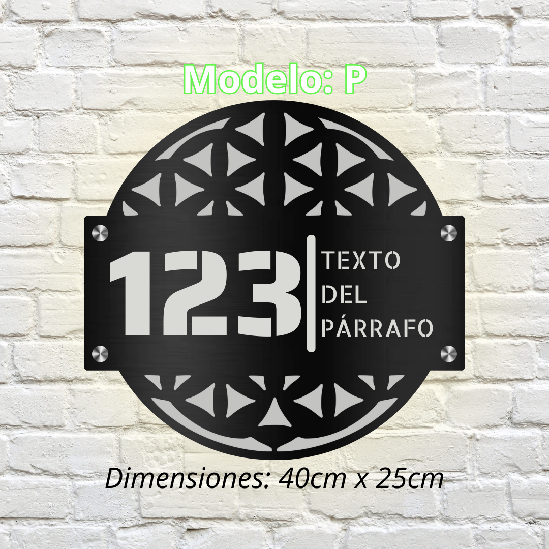 Placa Residencial - Modelo "P"