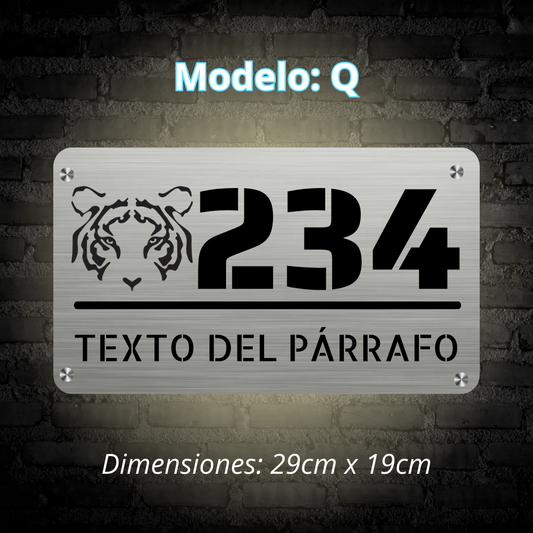 Placa Residencial - Modelo "Q"