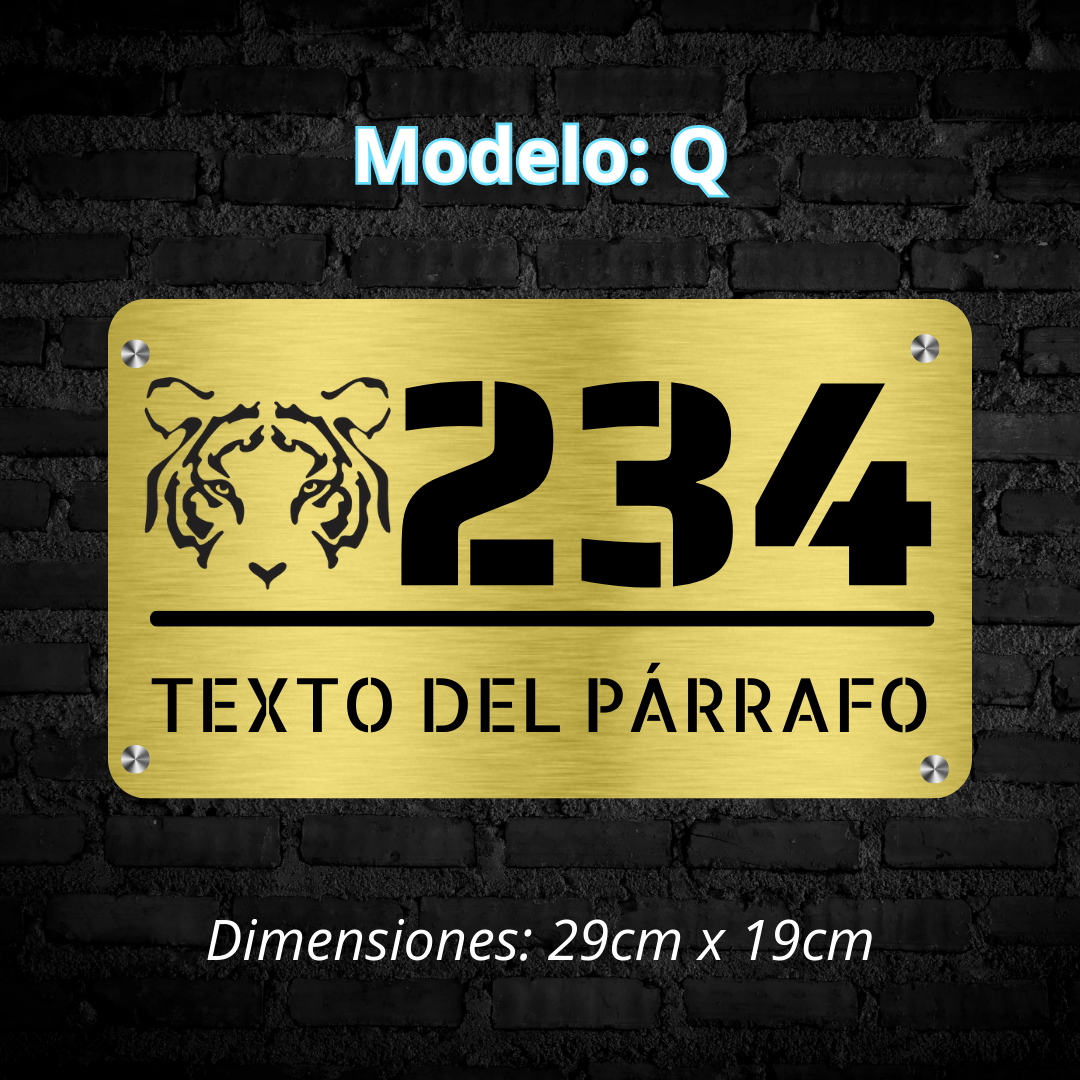 Placa Residencial - Modelo "Q"