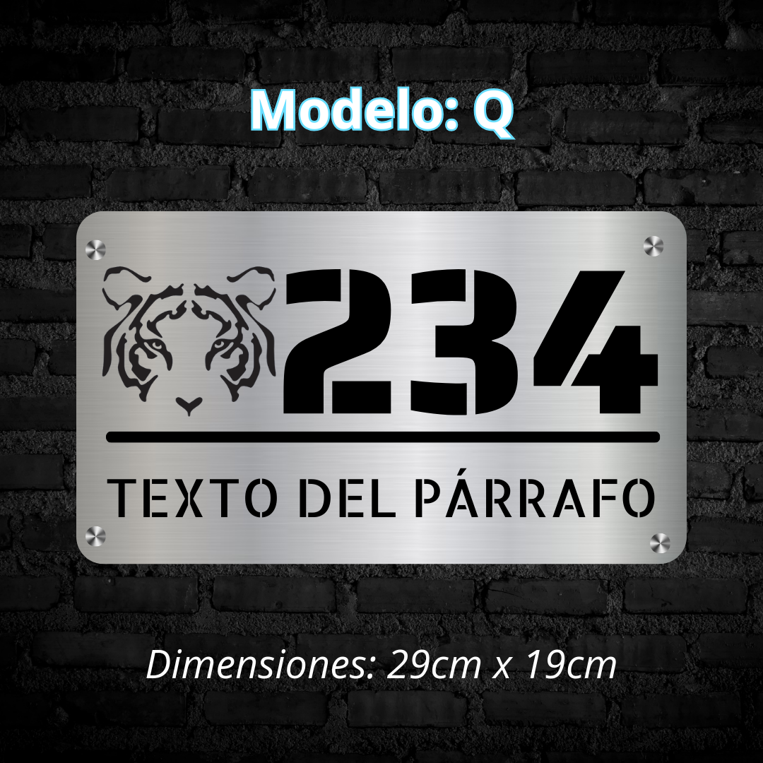 Placa Residencial - Modelo "Q"