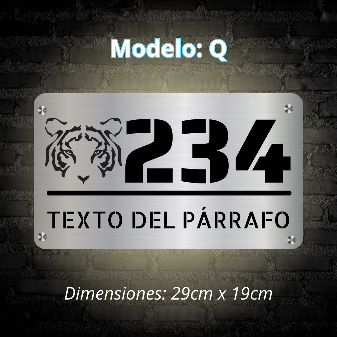 Placa Residencial - Modelo "Q"
