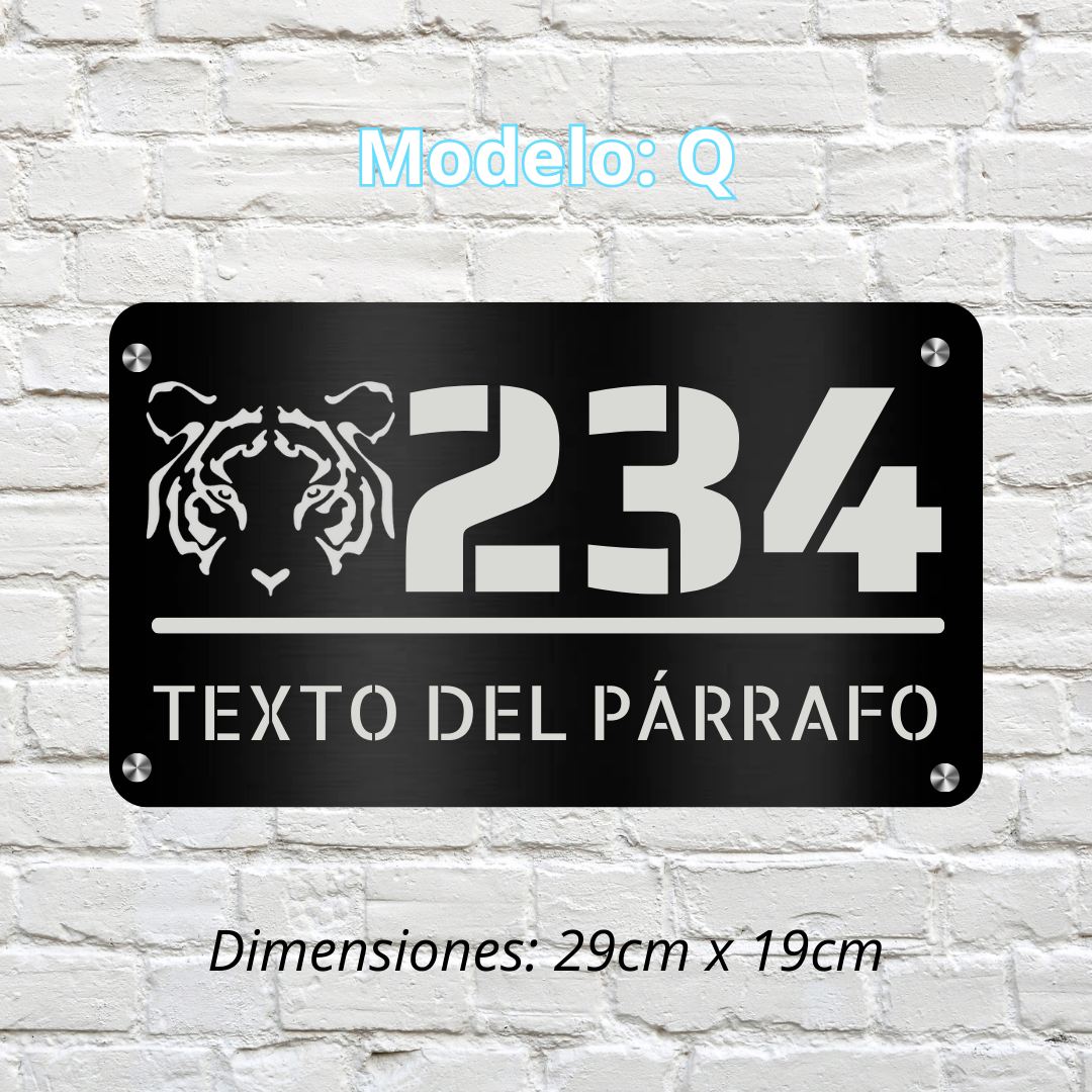 Placa Residencial - Modelo "Q"