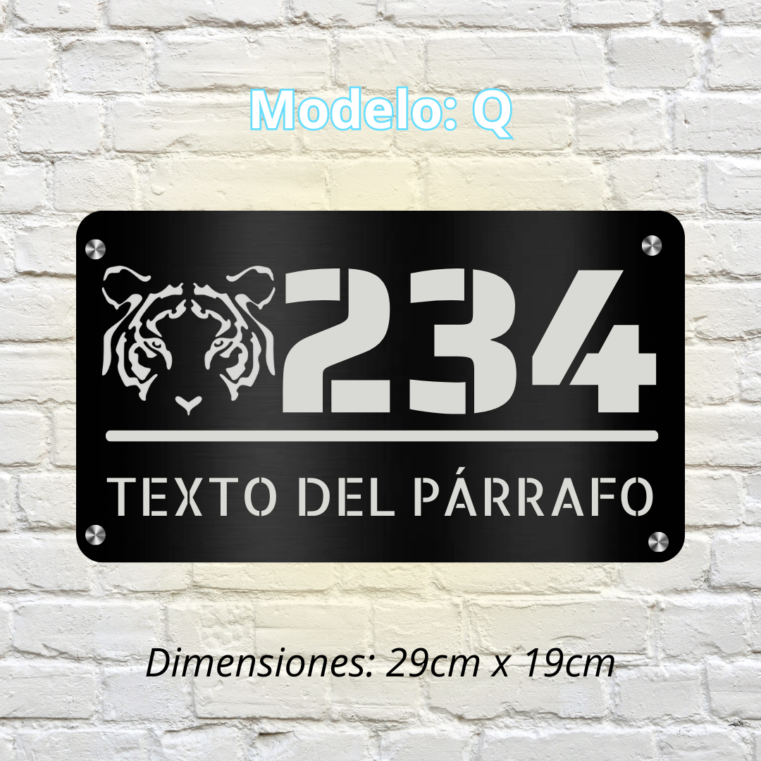 Placa Residencial - Modelo "Q"