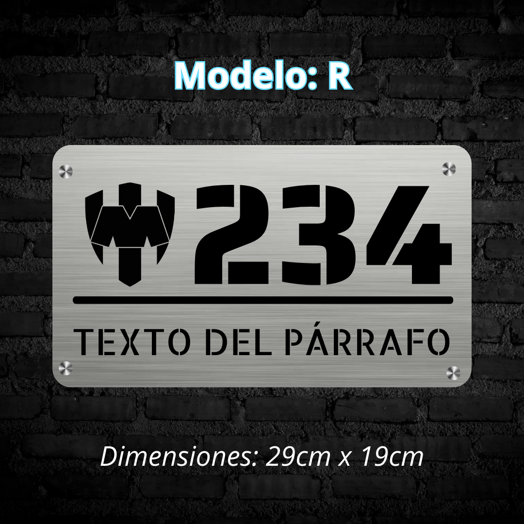 Placa Residencial - Modelo "R"