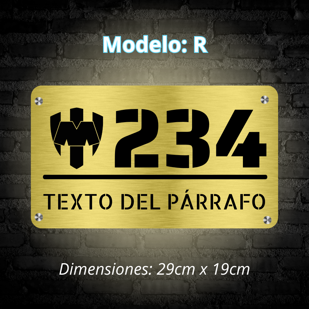 Placa Residencial - Modelo "R"