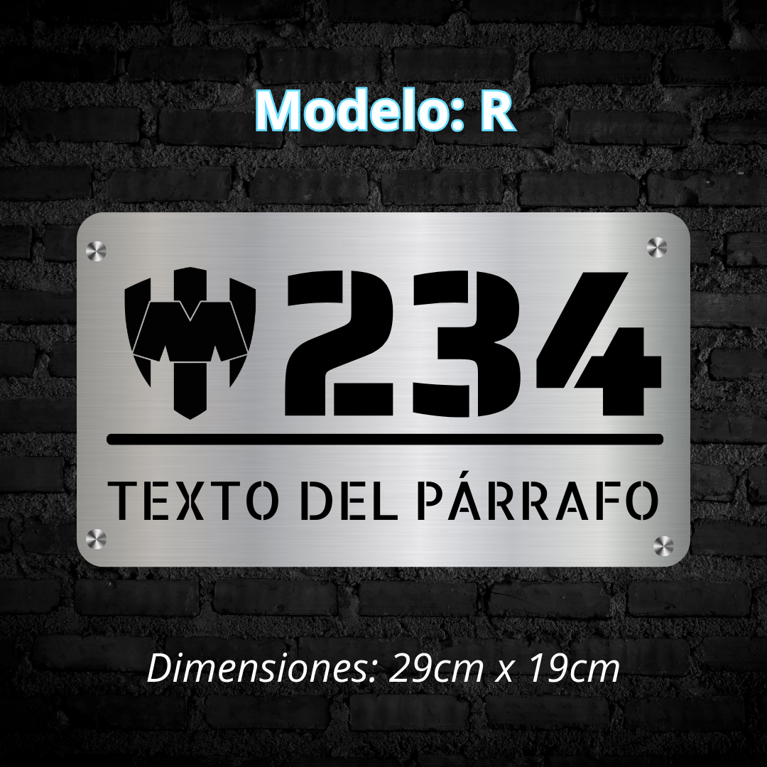 Placa Residencial - Modelo "R"