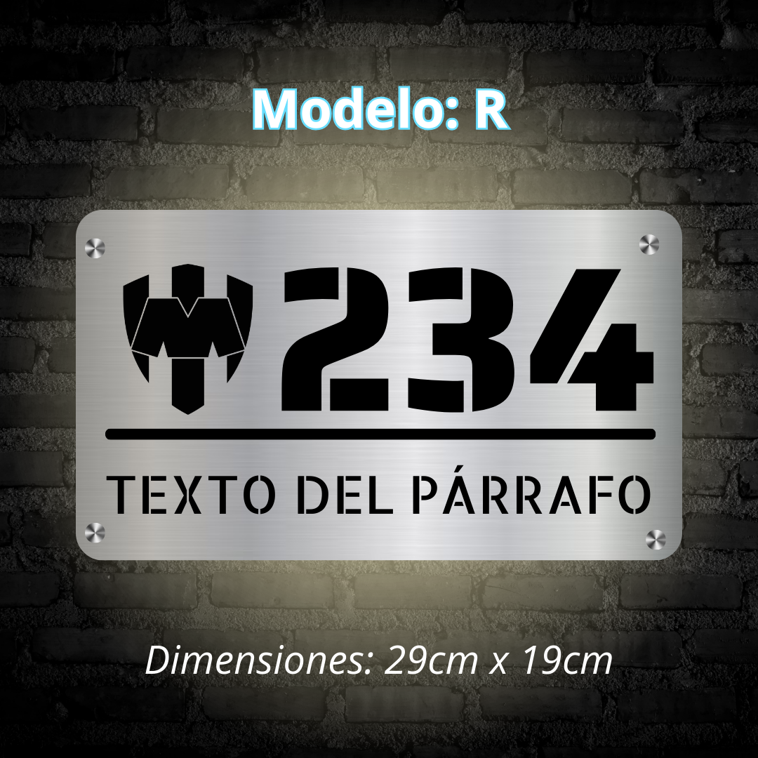 Placa Residencial - Modelo "R"