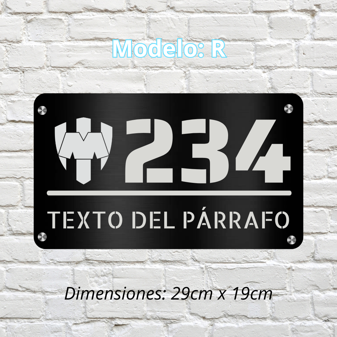 Placa Residencial - Modelo "R"
