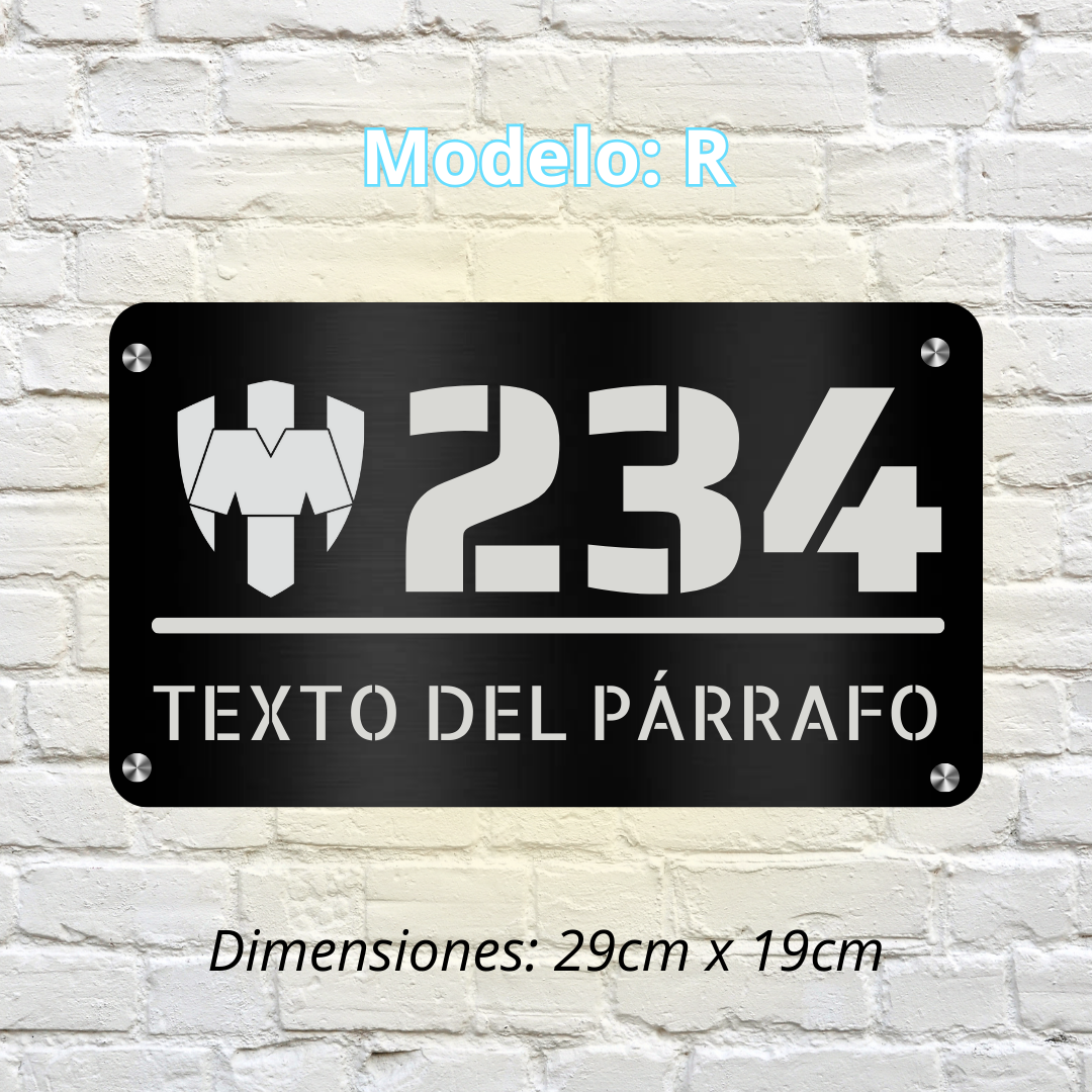 Placa Residencial - Modelo "R"