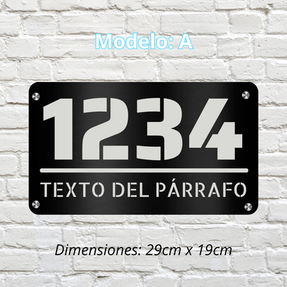 Placa Residencial - Modelo "A"