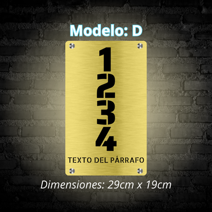 Placa Residencial - Modelo "D"