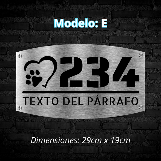 Placa Residencial - Modelo "E"
