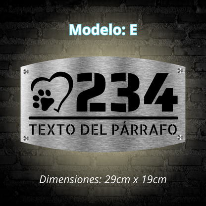 Placa Residencial - Modelo "E"