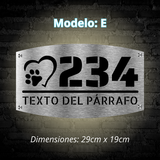 Placa Residencial - Modelo "E"