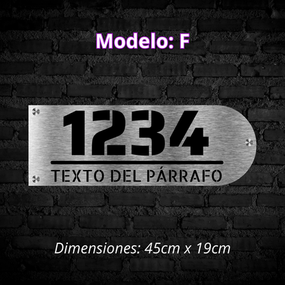 Placa Residencial - Modelo "F"