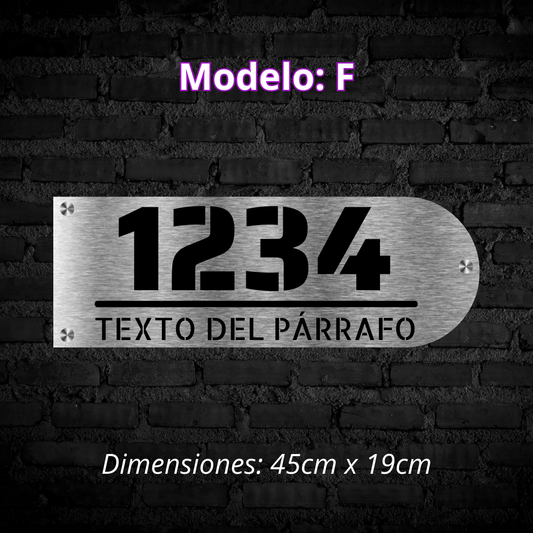 Placa Residencial - Modelo "F"